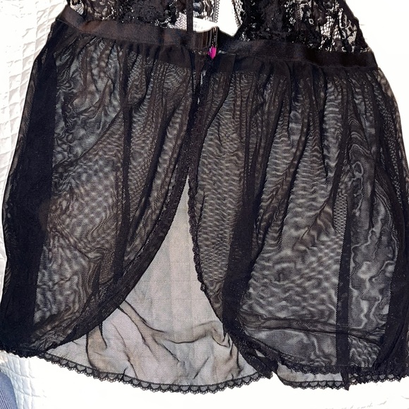 NWT 2PC ADORE ME BABYDOLL WITH MESH PANTIES SZ 3X BLK - Picture 6 of 10